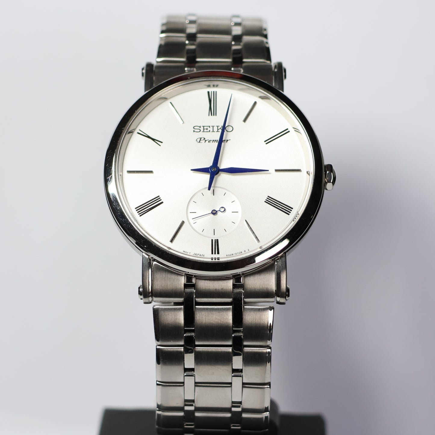 Seiko horloge srk033p1 Premier quartz silver