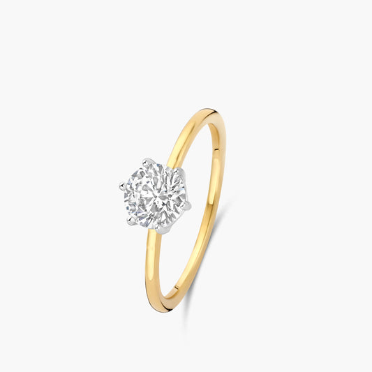 Solitaire Ring Signature geel goud