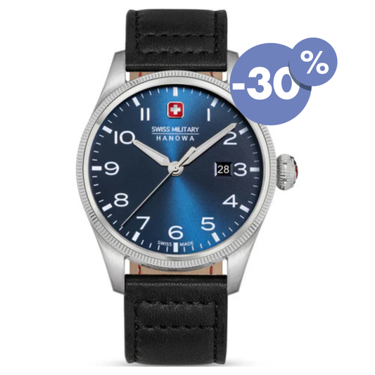 Swiss Military Hanowa horloge heren SMWGB0000805 Thunderbolt blue dial met 30% korting