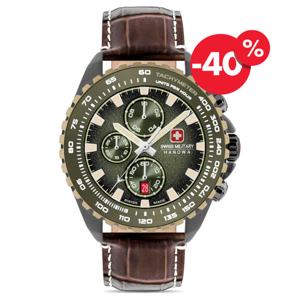 Swiss Military horloge heren SMWGC0001840 green dial chrono