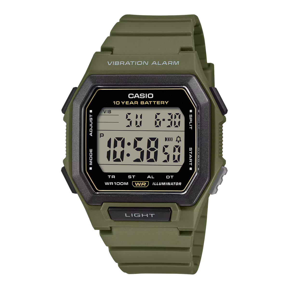 Casio Basic W-738H-3AVEF horloge kaki groen