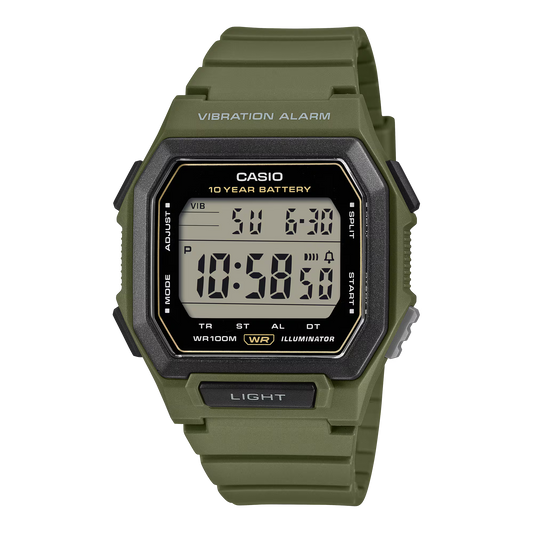 Casio Basic W-738H-3AVEF horloge kaki groen