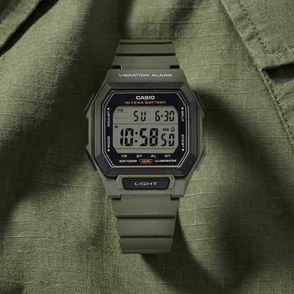 Casio Basic W-738H-3AVEF horloge kaki groen