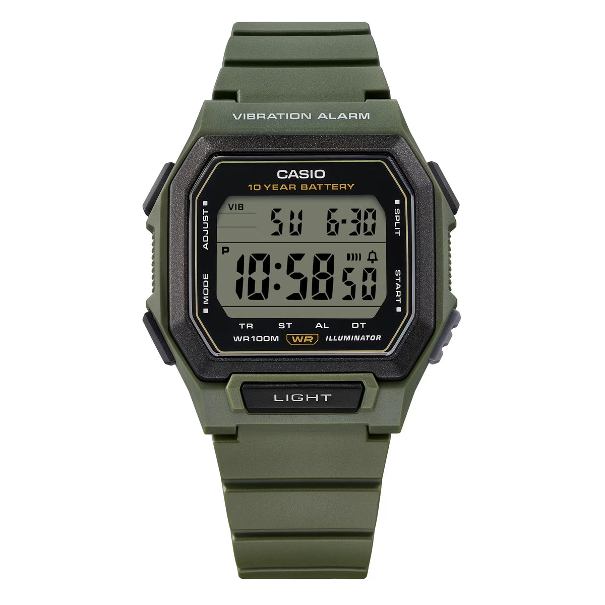 Casio Basic W-738H-3AVEF horloge kaki groen
