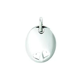 Tresor zilveren ovalen hanger hartjes B325
