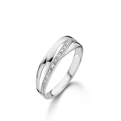 Witgouden ring band briljant 057450A