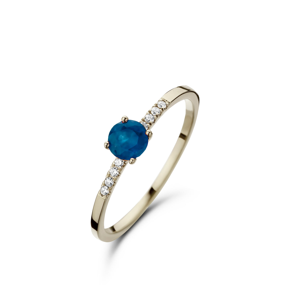 Witgouden ring briljant solitair saffier 061658SA