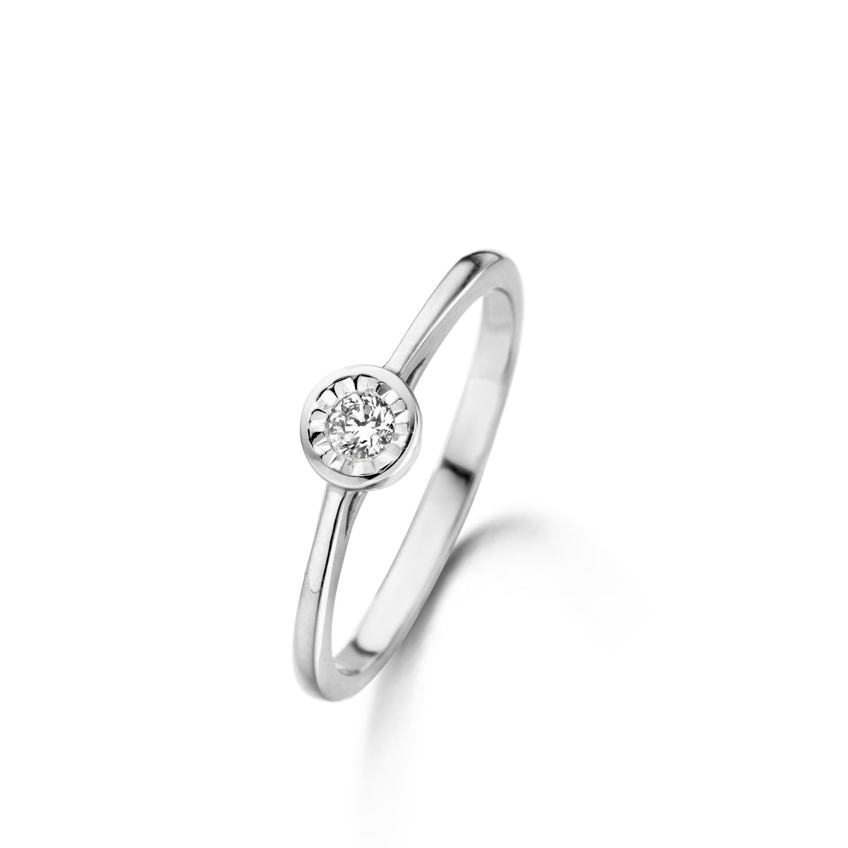 Witgouden ring solitair briljant 9A2327A
