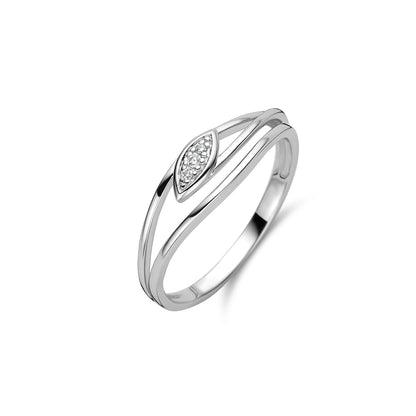 Witgouden ring triple band briljant 061217A
