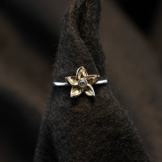 Zilveren Kids bloem ring 137822