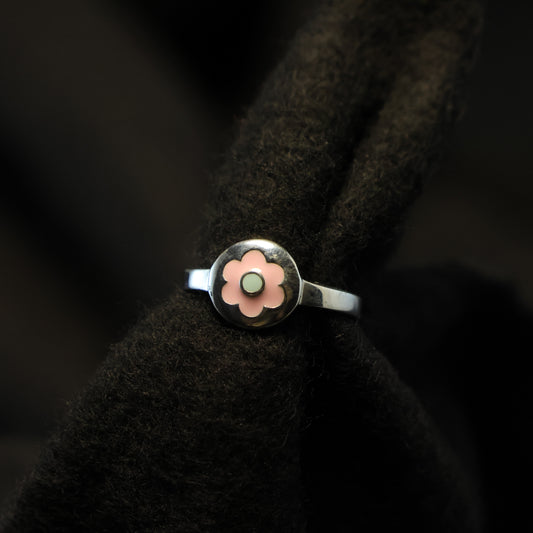 Zilveren Kids bloem ring 15965