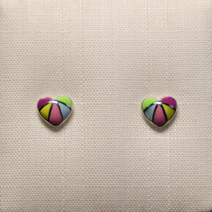 Zilveren Kids hartjes Oorbellen 950408