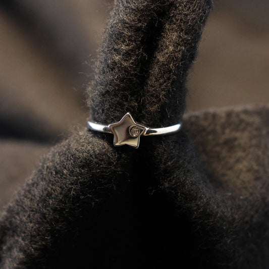 Zilveren Kids ster ring 11337