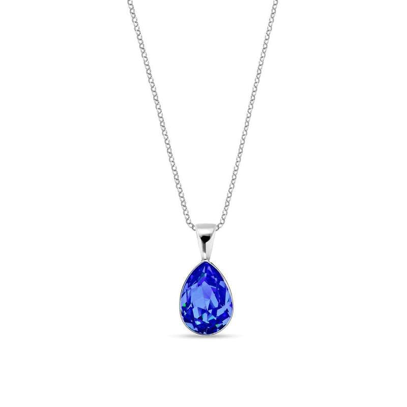 Spark zilveren ketting met blauwe Swarovski kristallen hanger NN432010SA