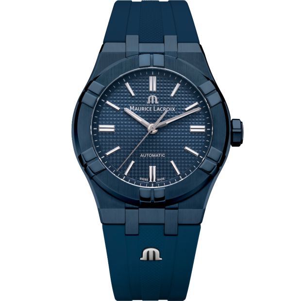 Maurice Lacroix AIKON Limited edition 39mm AI6007-PVC00-430-4 blauwe rubberen band blauwe kast en blauwe wijzerplaat
