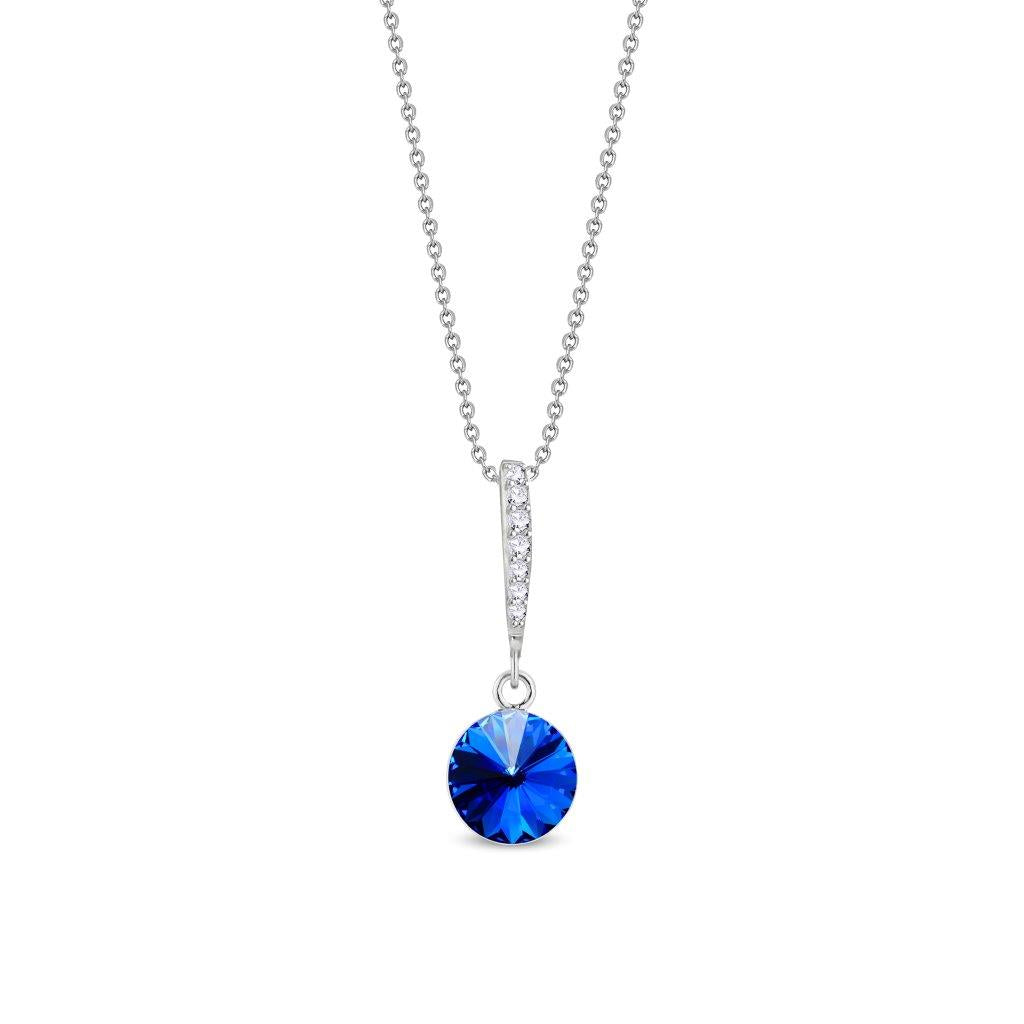 Spark zilveren ketting met blauwe Swarovski kristallen hanger NCC1122SS39SA