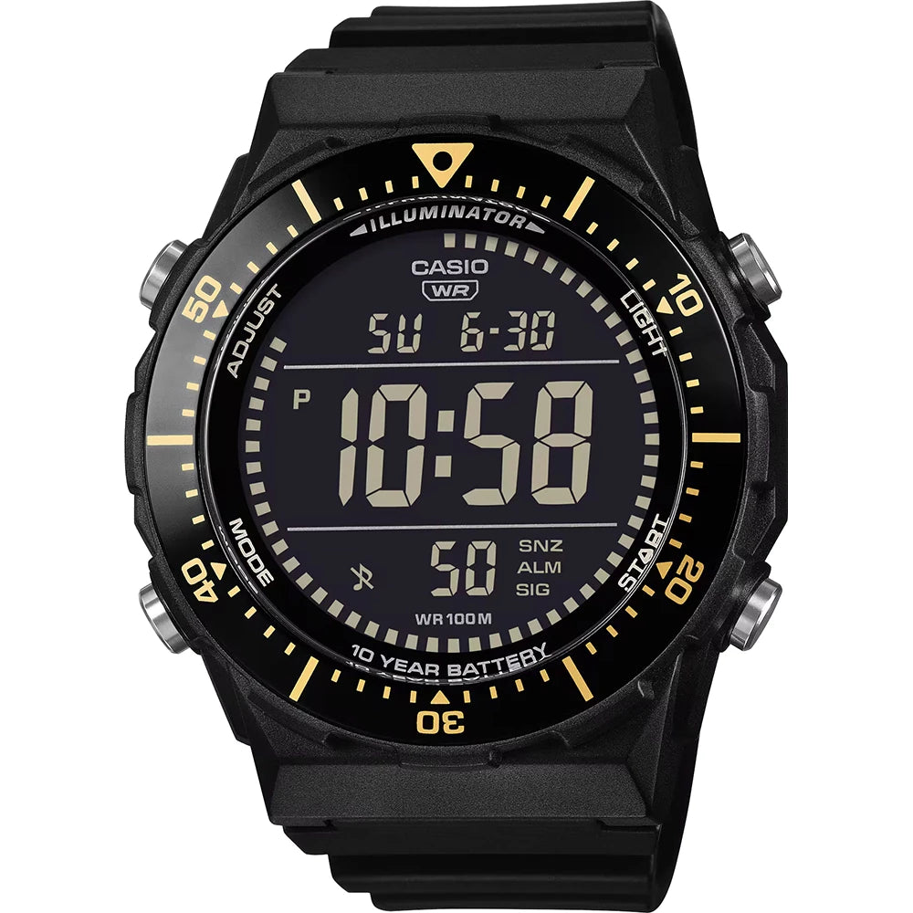 Casio horloge AE-1700H-1BVEF Timeless digitaal chrono zwart-goud
