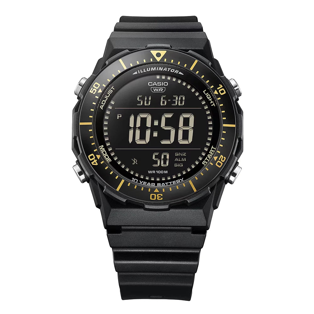 Casio horloge AE-1700H-1BVEF Timeless digitaal chrono zwart-goud