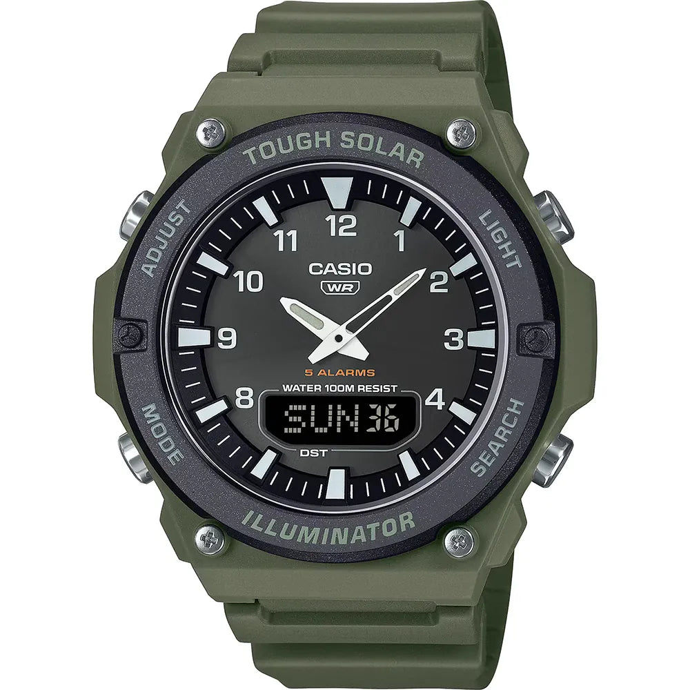 Casio horloge AQ-S820W-3BVEF timeless solar green analoog