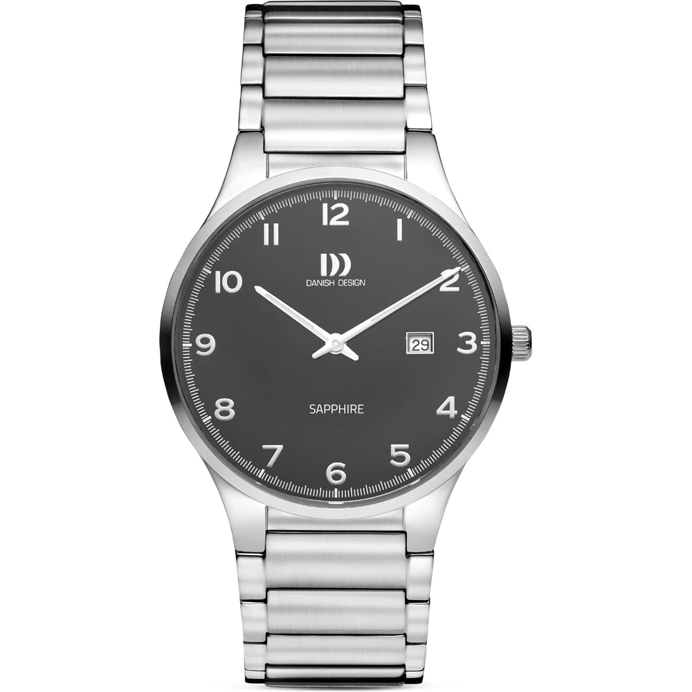 Danish Design IQ94Q1312 herenhorloge grijs saffier datum