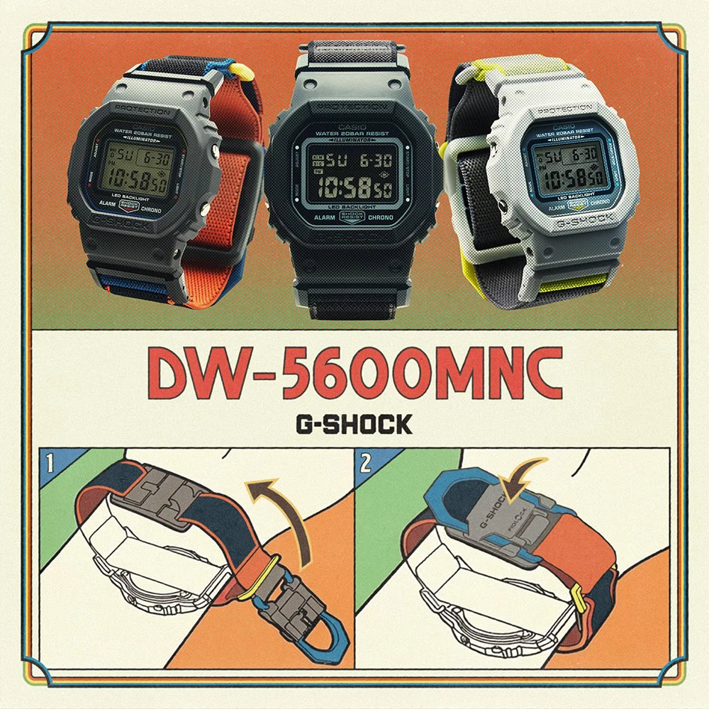 Casio G-shock horloge DW-5600MNC-1ER Origin FIDLOCK® Zwart