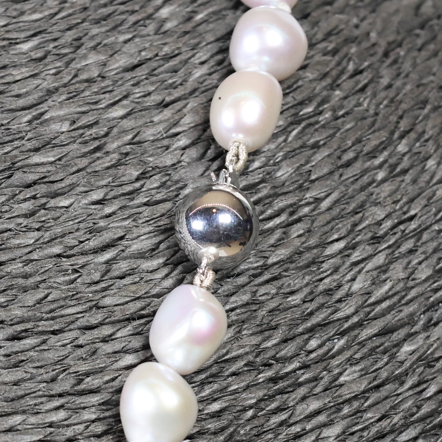 Parelketting 45cm 18 karaat wit gouden slot 9 mm zoetwaterparel