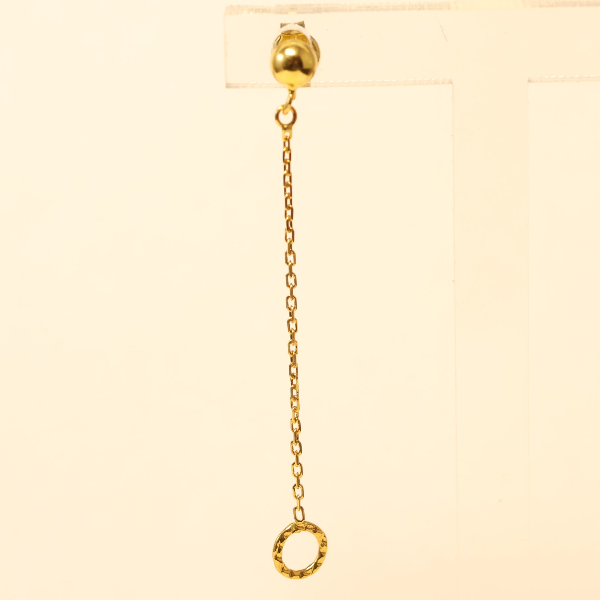 18KT gouden cirkel hangoorbellen 060841