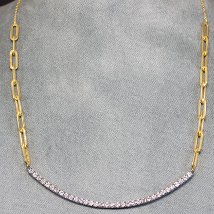 Naiomy silver 18karaat vergulde zilveren ketting met tussenstuk N1W54