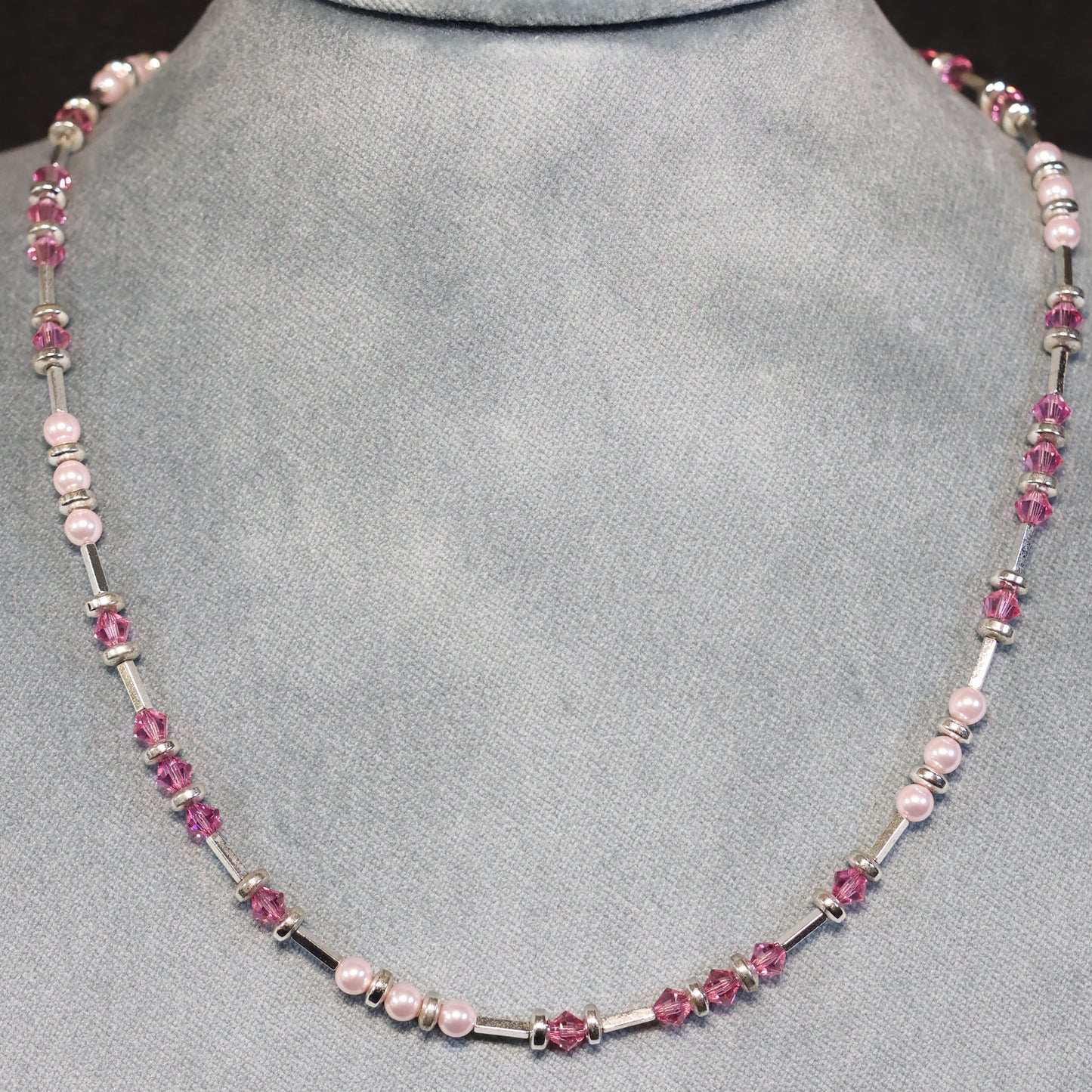 Spark zilveren Roze Swarovski kristallen ketting N58105328RLR