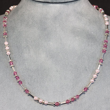 Spark zilveren Roze Swarovski kristallen ketting N58105328RLR