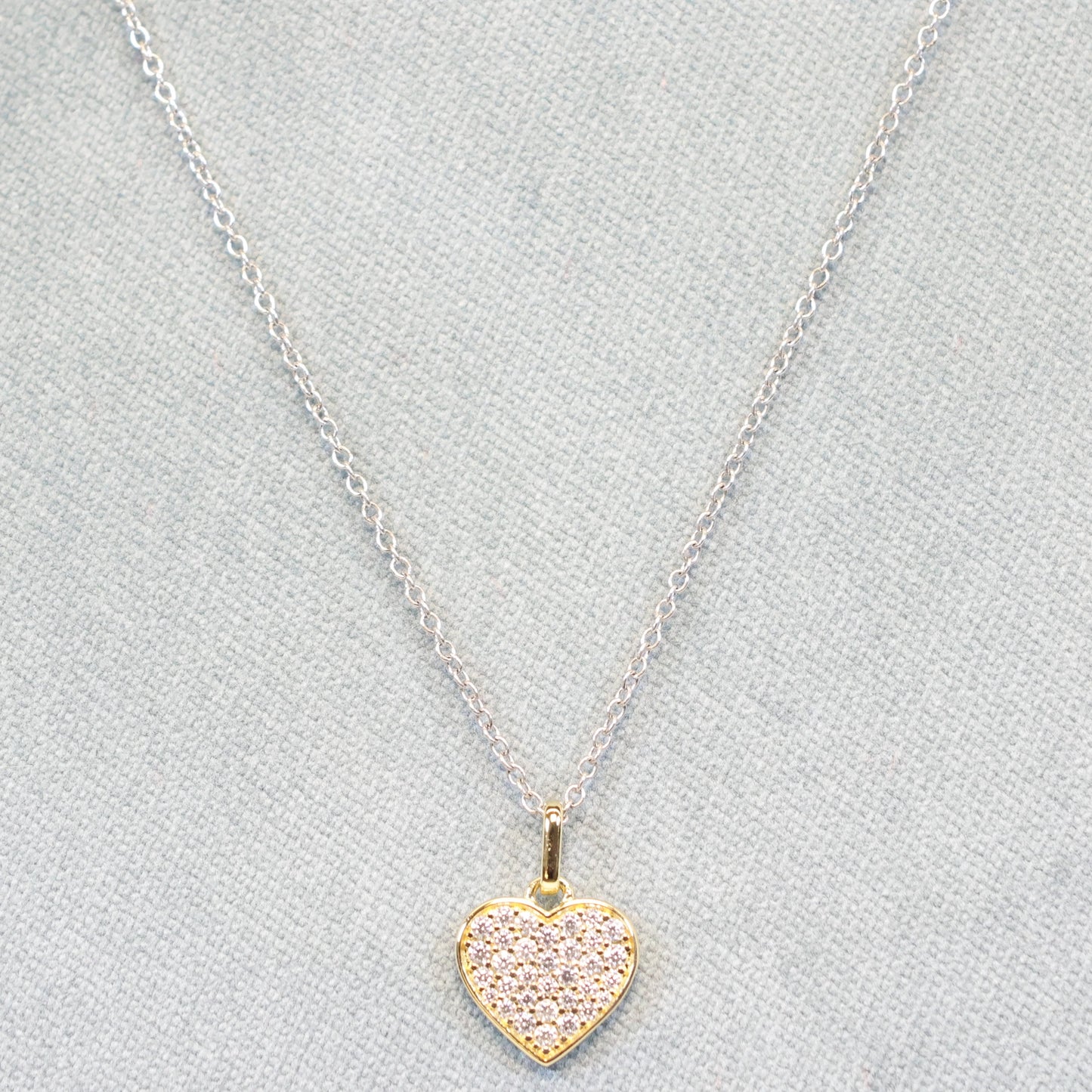 Naiomy silver zilveren ketting met verguld Hartje N3O58