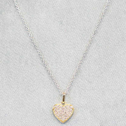 Naiomy silver zilveren ketting met verguld Hartje N3O58