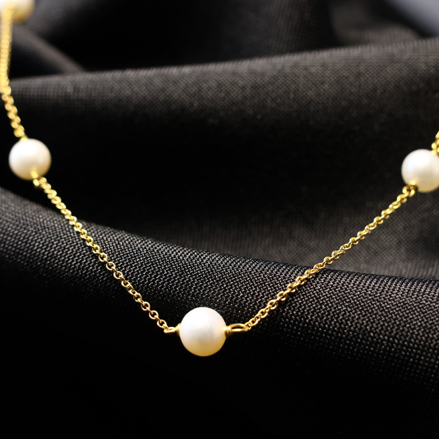 18KT geel gouden ketting met parel 058166P