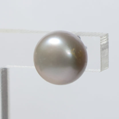 Parel oorbellen grijze biwa parel 10mm
