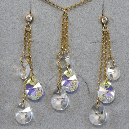 Spark 18karaat vergulde Zilveren hangoorbellen met Swarovski kristallen KCGROLO61283CAB