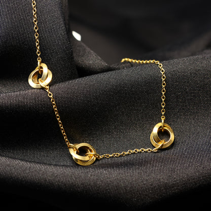 18kt geel gouden Ketting met tussenstukken 048319
