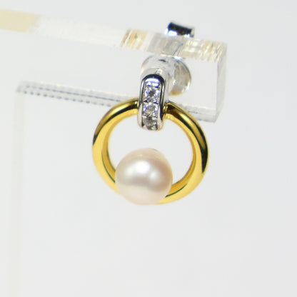 Naiomy Silver bicolor zilveren Oorbellen met parel N5P68