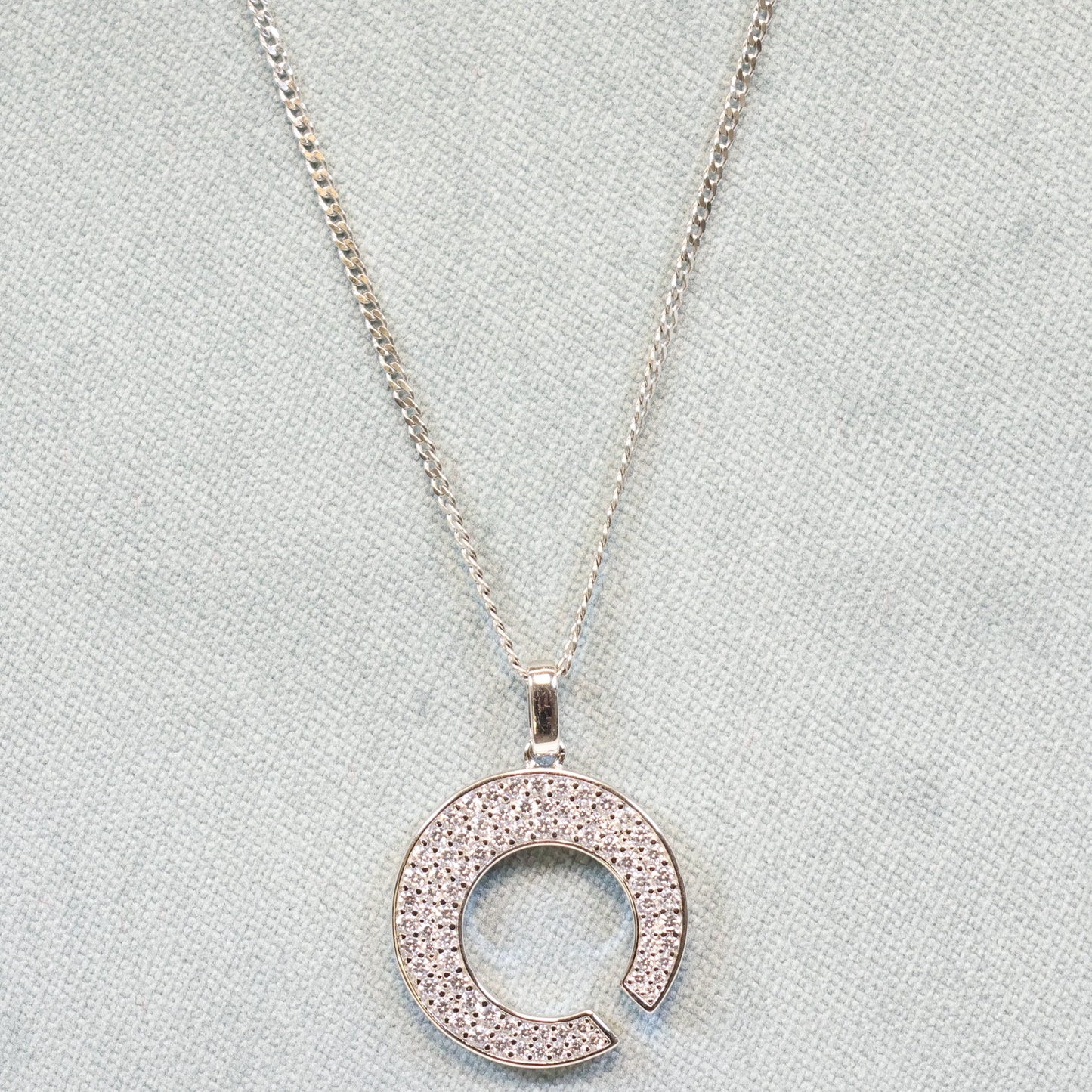 Naiomy silver zilveren ketting met ronde hanger N4P66