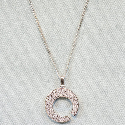 Naiomy silver zilveren ketting met ronde hanger N4P66