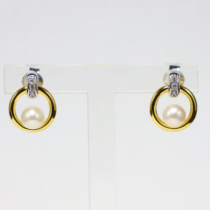 Naiomy Silver bicolor zilveren Oorbellen met parel N5P68