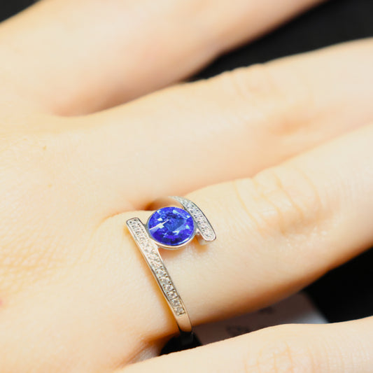 Spark zilveren ring met blauwe Swarovski kristallen PCC1122SS29SA