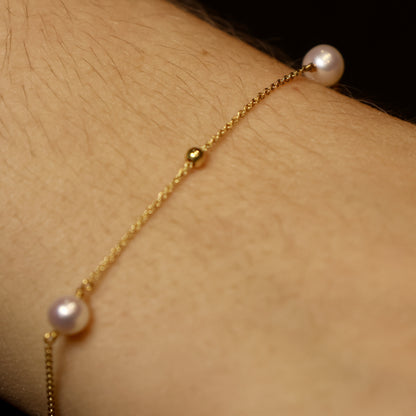 18KT geel gouden armband met parel 061123P
