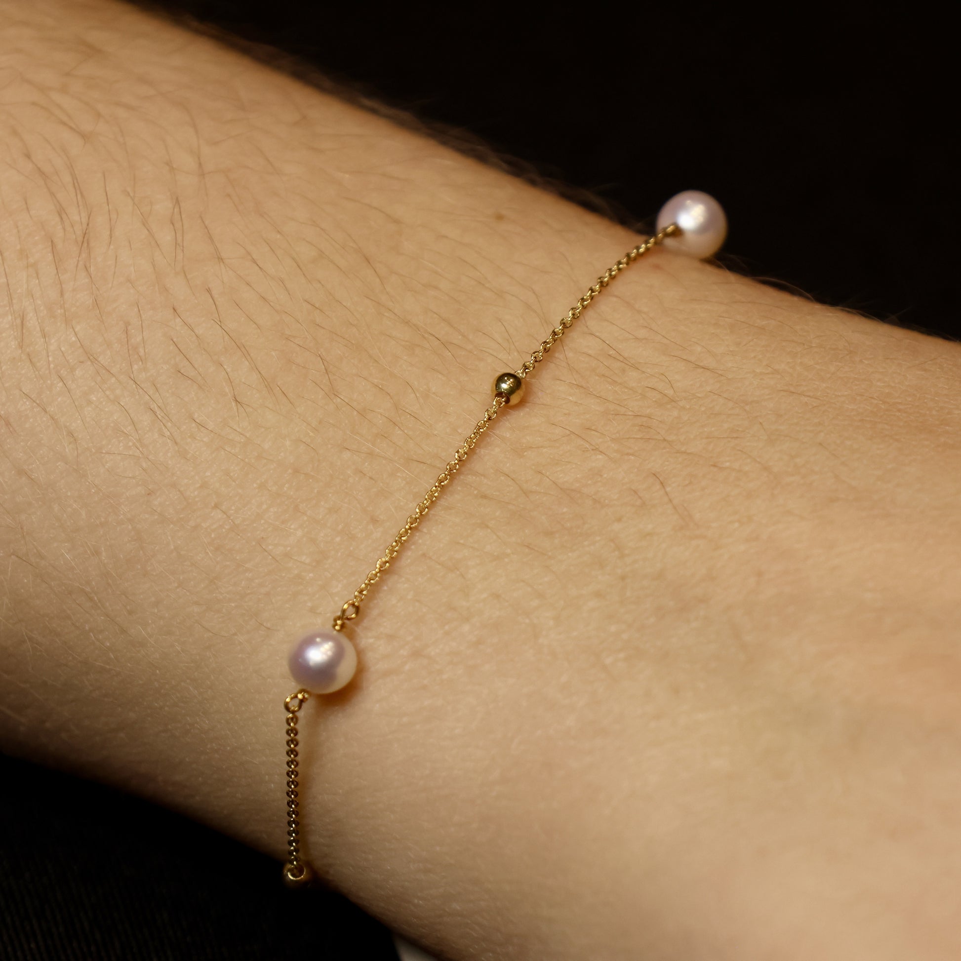 18KT geel gouden armband met parel 061123P