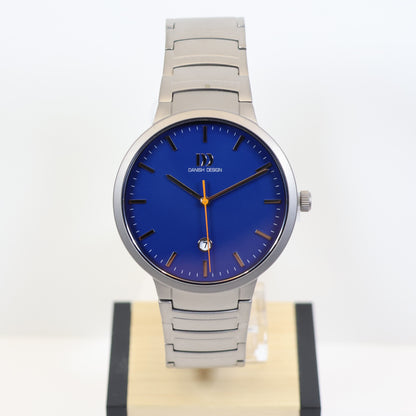 Danish Design horloge heren IQ68Q1278 titanium blue dial