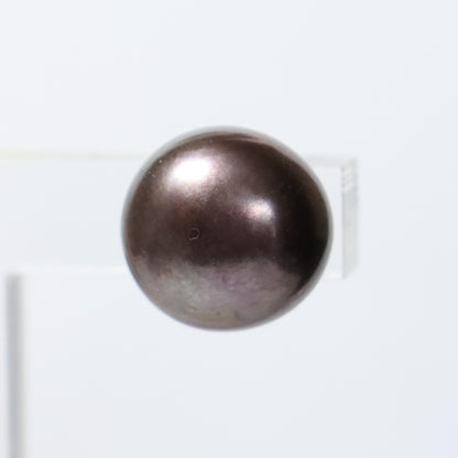 Parel oorbellen grijze biwa parel 12mm