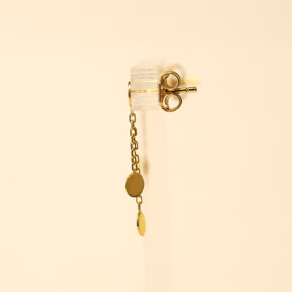 18KT gouden ronde plaatjes hangoorbellen 059687