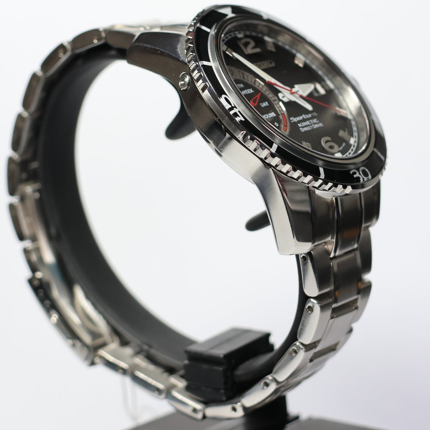 Seiko herenhorloge SRG019P1 kinetic black dial