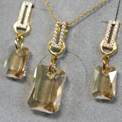 Spark 18karaat vergulde Zilveren ketting met Swarovski kristallen NCG643516GS