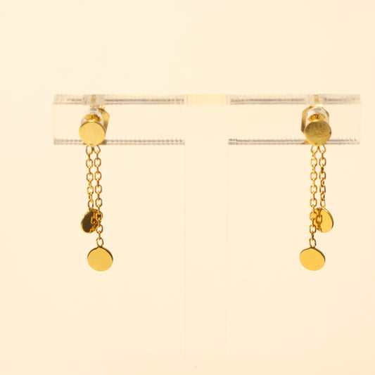 18KT gouden ronde plaatjes hangoorbellen 059687