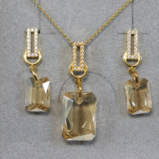 Spark 18karaat vergulde Zilveren ketting met Swarovski kristallen NCG643516GS